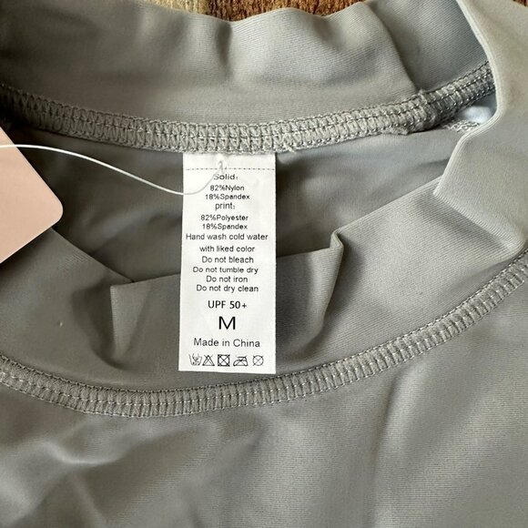 Charm Leaks long sleeve Rash Guards swim shirt UV swimsuit in gray -M - Picture 4 of 7